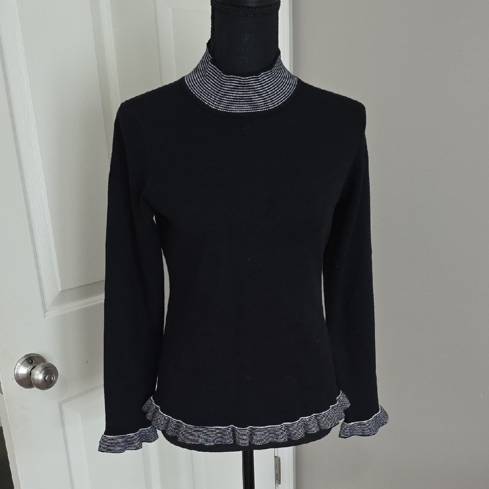 Nannette Black and Gray Turtleneck Sweater